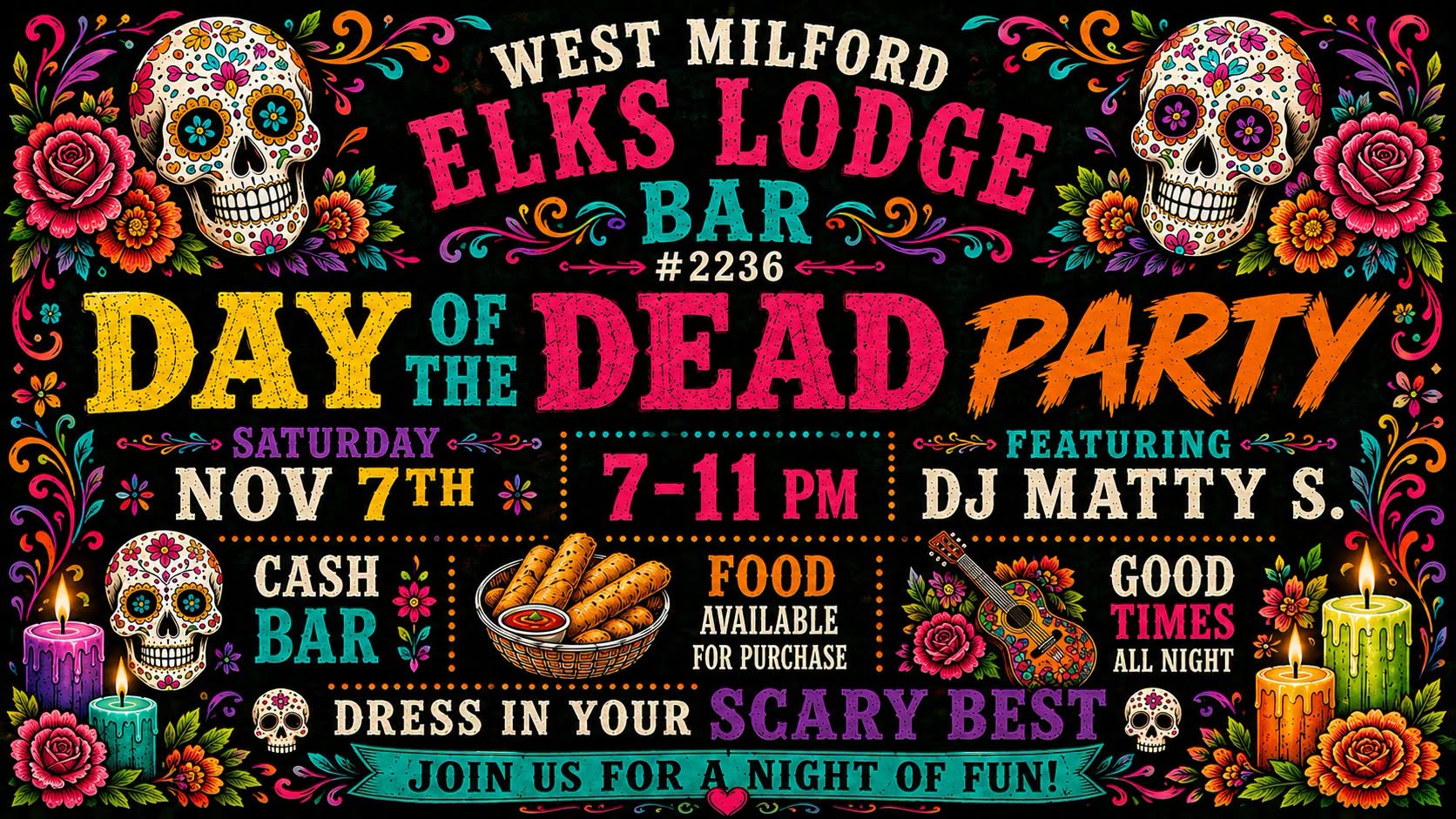 Day of the Dead Party - West Milford Elks Lodge 2236 Bar