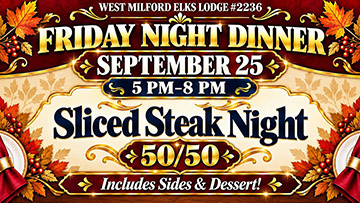 Sliced Steak - Friday Night Dinner WM ELks Lodge 2236