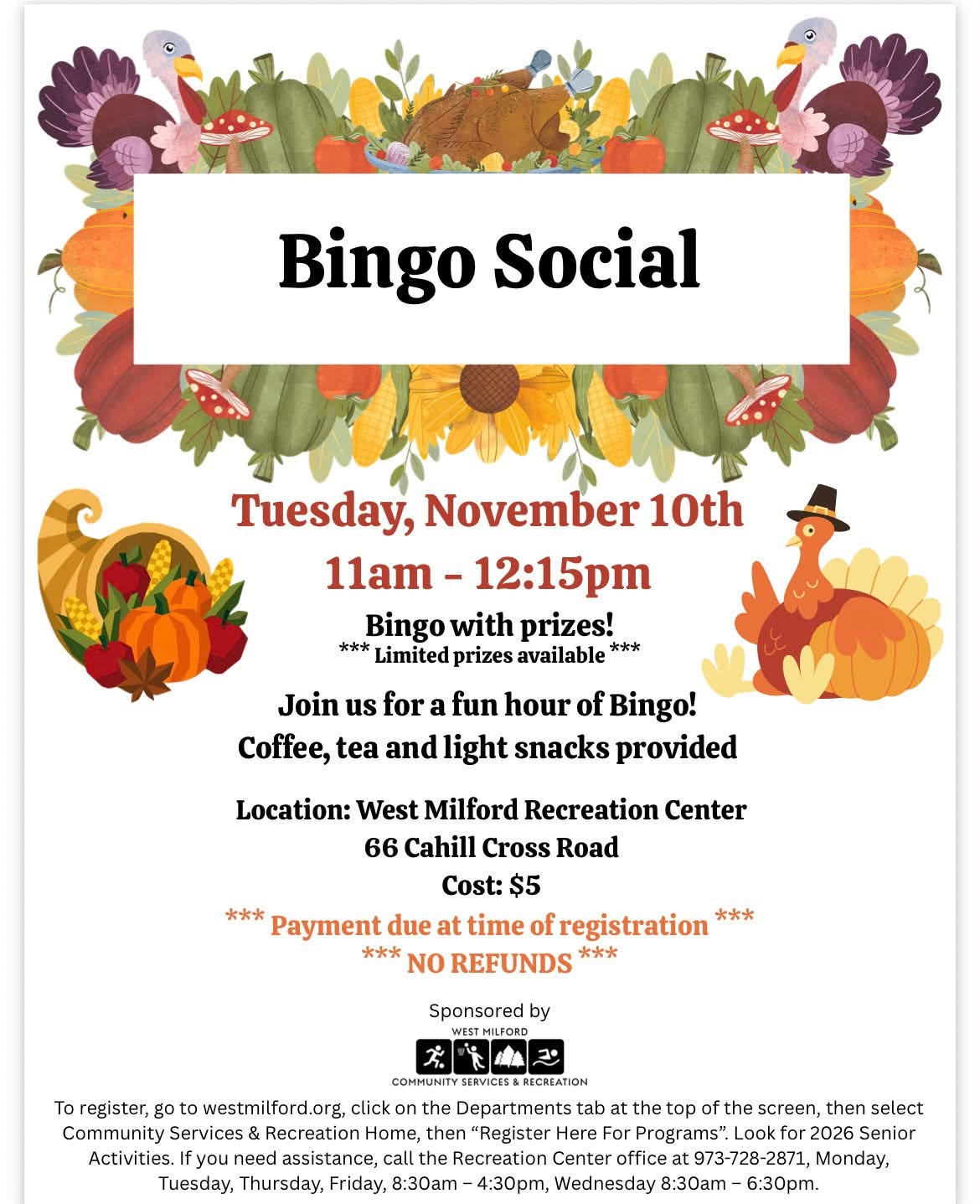 Bingo - Senior Activity 55+