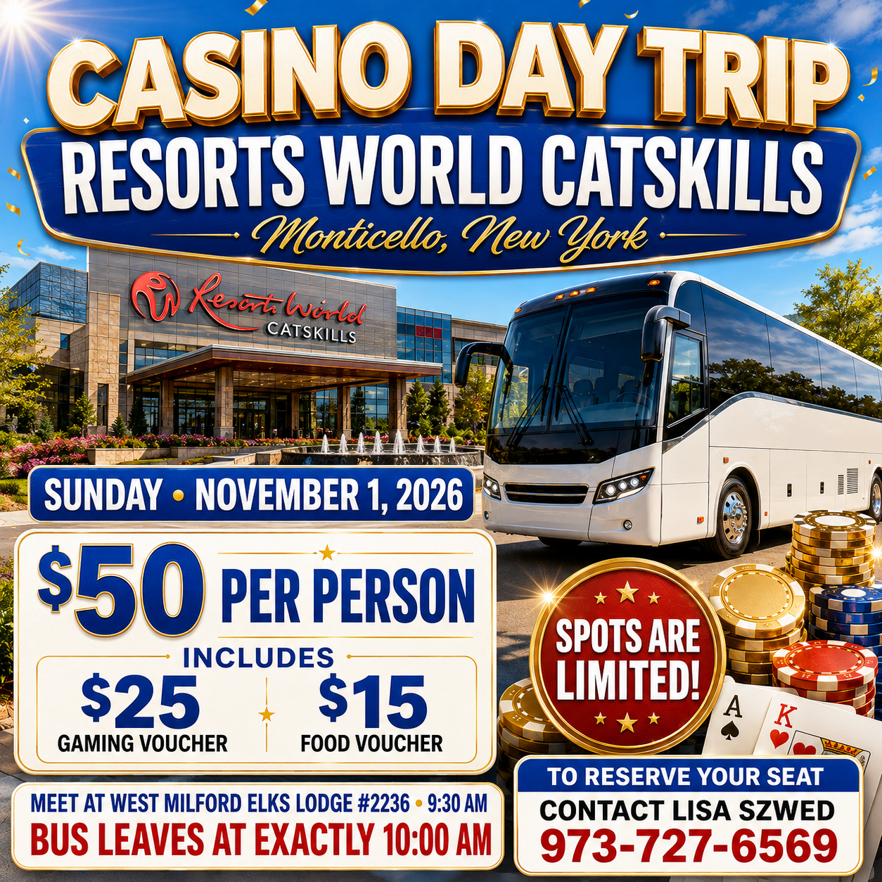 Casino Day Trip to Resorts World Catskills